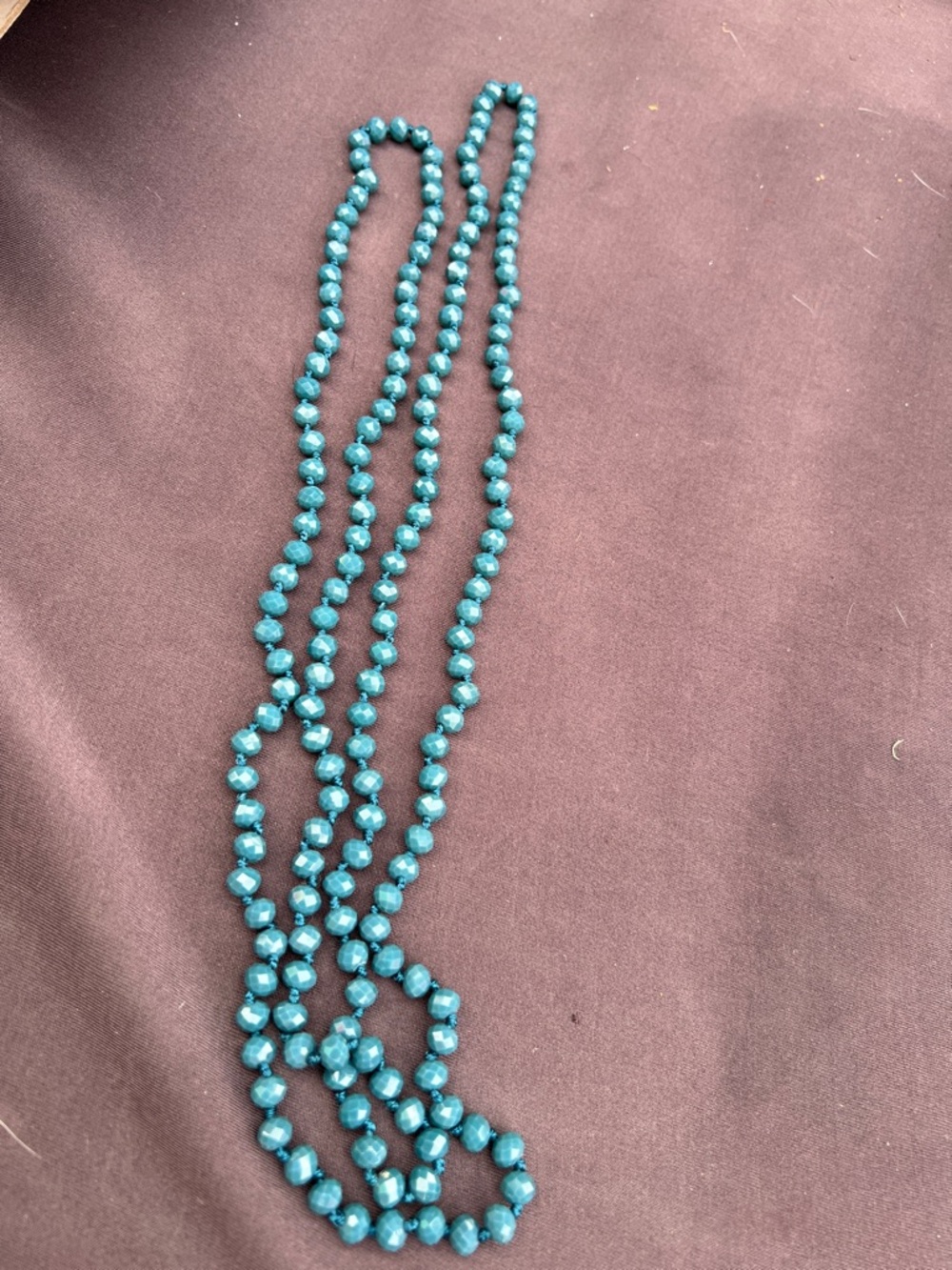Teal glasse Beaded Long Necklace - Women Jewelry